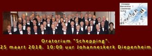 Kerkdienst/Oratoriumdienst, Ds A.F.U. Braakman mmv Christelijk Mannenkoor IJsselstreek Eefde met "Schepping"